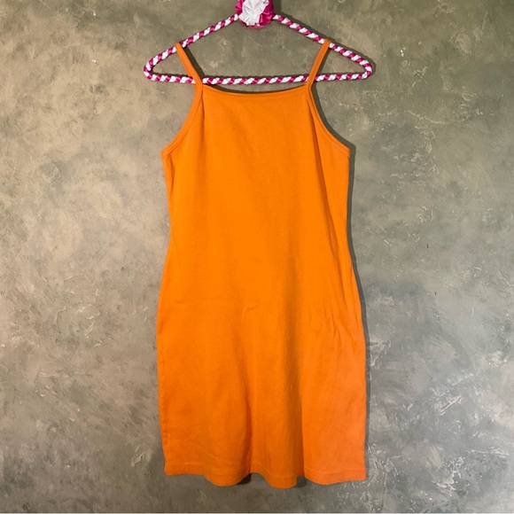 Au Coton Dresses & Skirts - Vintage 90s Y2K Au Coton Ribbed Square Neck Mini Tank Dress